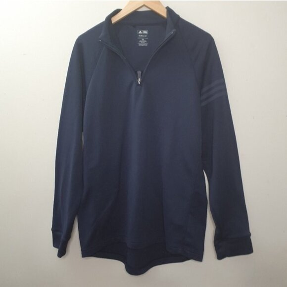 Adidas Golf Performance Mock  Neck Quarter Zip Navy Blue Sweatshirt Size Small - Picture 2 of 8